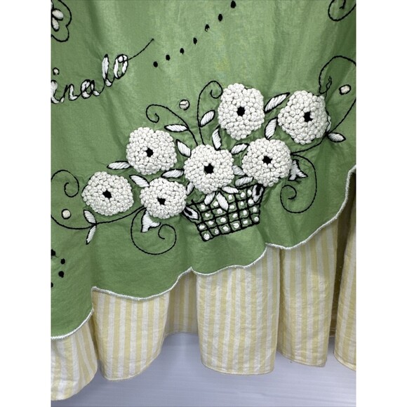 ISO Anthropologie Odille Green Italia Embroidered Faux Wrap Apron Skirt 2005 - Picture 10 of 16